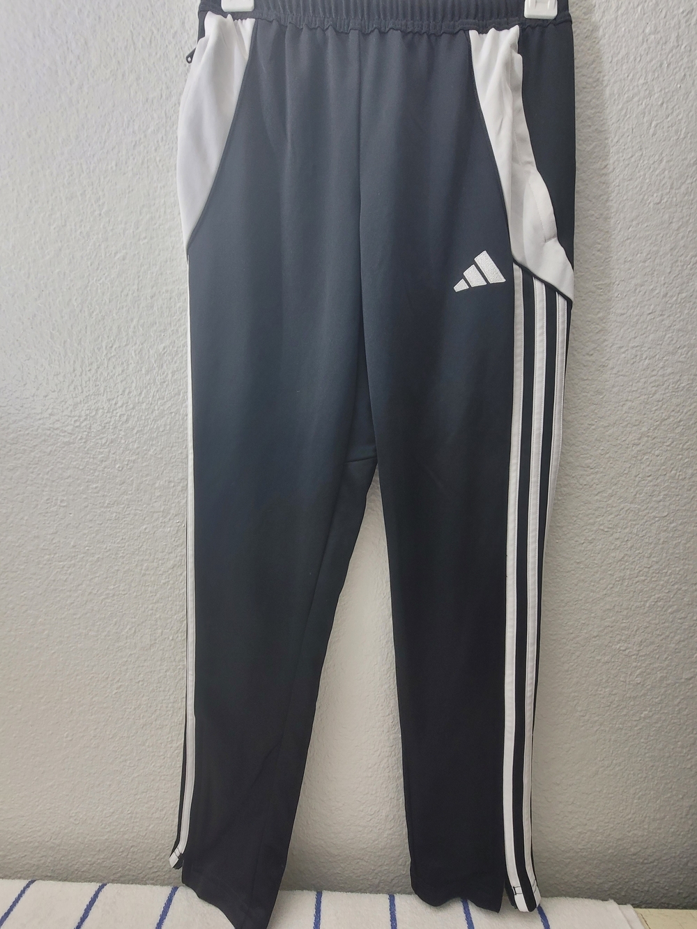 Adidas Kids Black Track Pants with White Stripe Detail